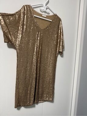 Gentle Fawn Gold Lace Sequin dress